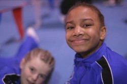 smiling Bee Elite gymnast